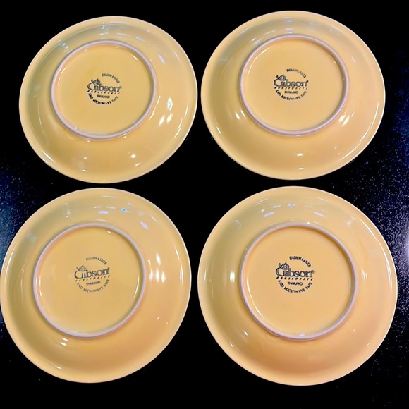 (4)  Main St Yellow by GIBSON DESIGNS Salad / Dessert Plate - 8 in. - Picture 3 of 4